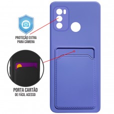Capa para Motorola Moto G40 Fusion e G60 - Emborrachada Case Card Lilás